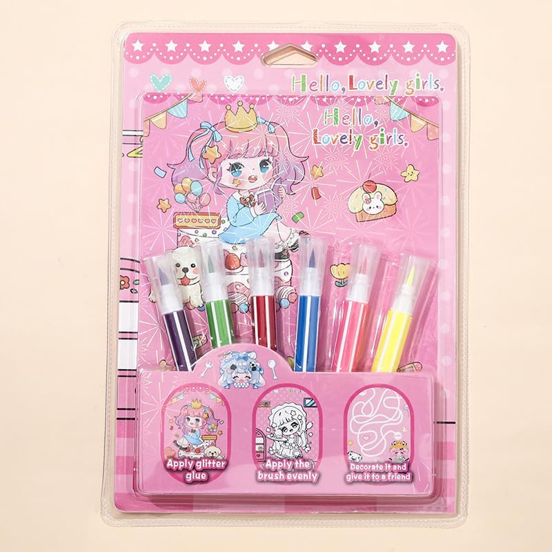Set of 6 multicolored children's coloring pens