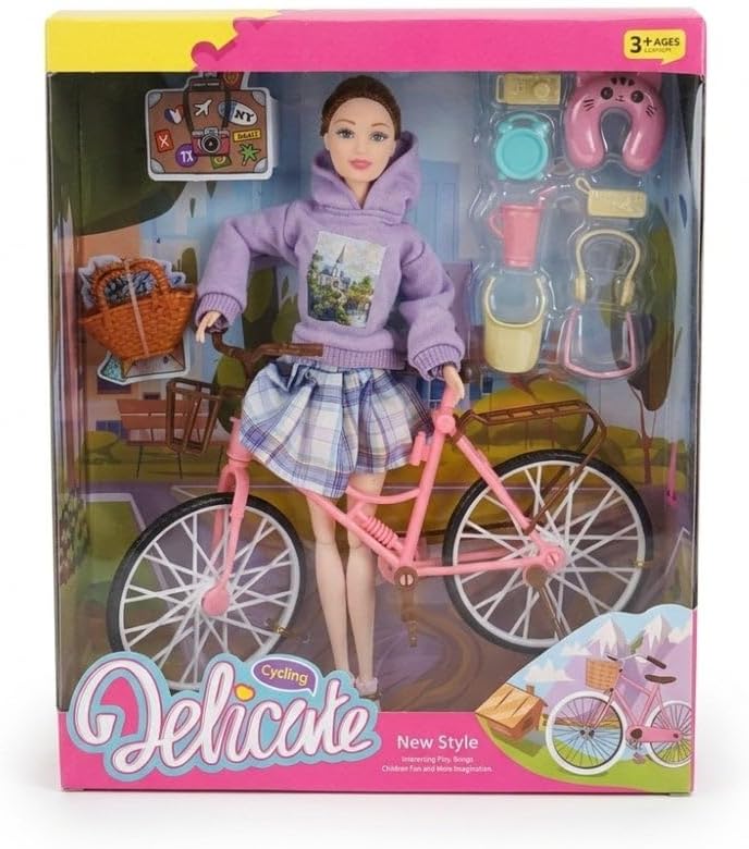 First Choice Doll Set with Bicycle and Travel Accessories
