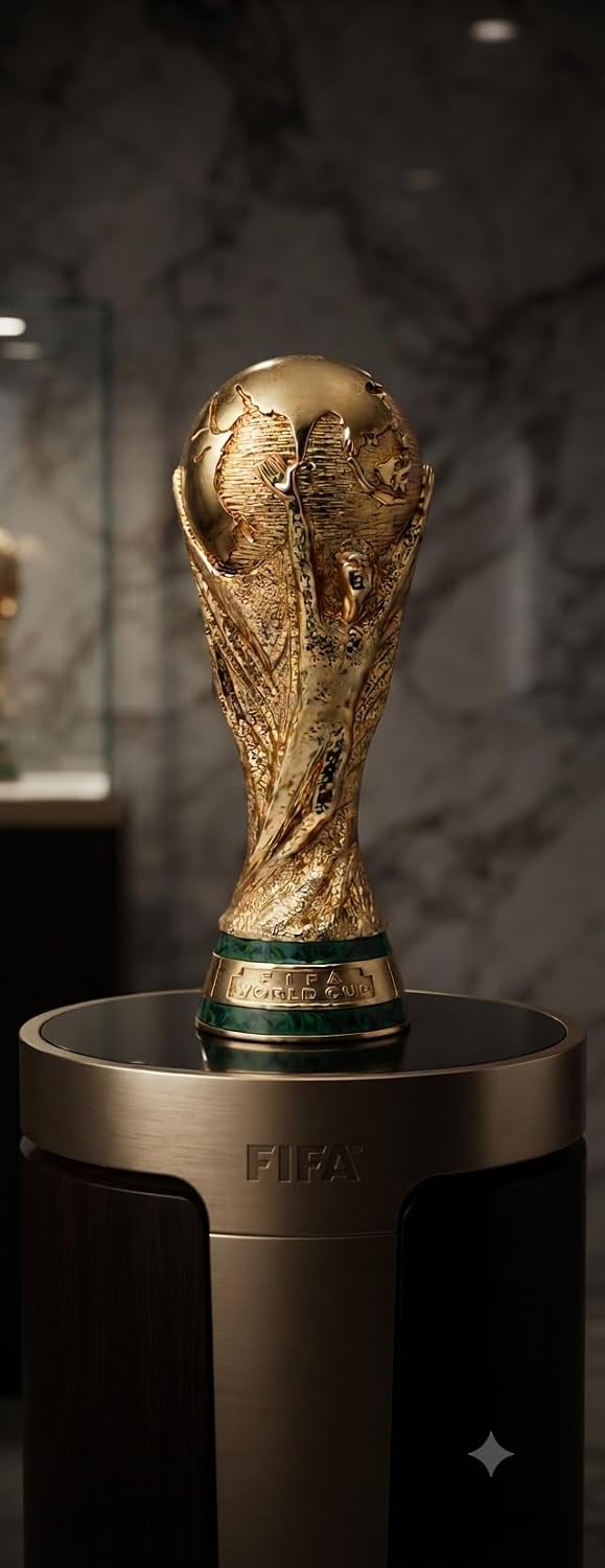 First Choice 37 cm FIFA World Cup Trophy Figure with Fine Details, for Desks and Rooms, for Sports Fans, 13 cm Wide, a Masterpiece