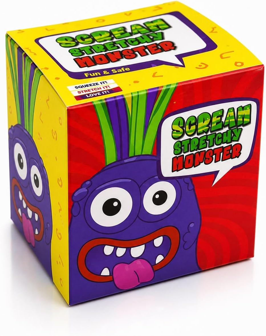 Multicolor stretchable and squeezable monster toy