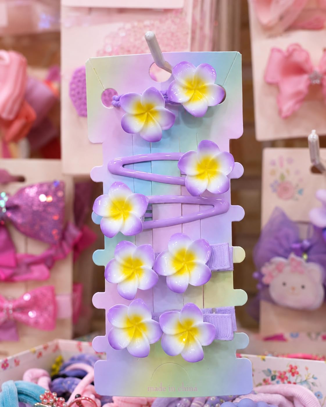 Pack of 6 floral hair accessories for girls (6 pieces)