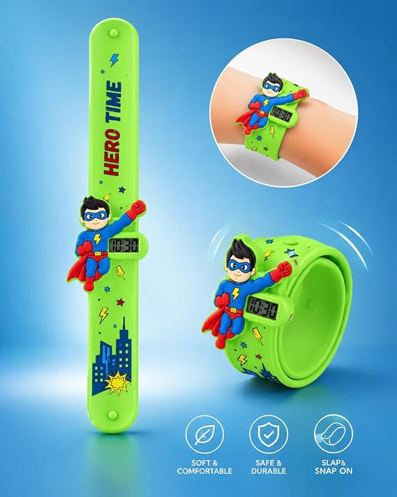 Children's digital silicone slap watch