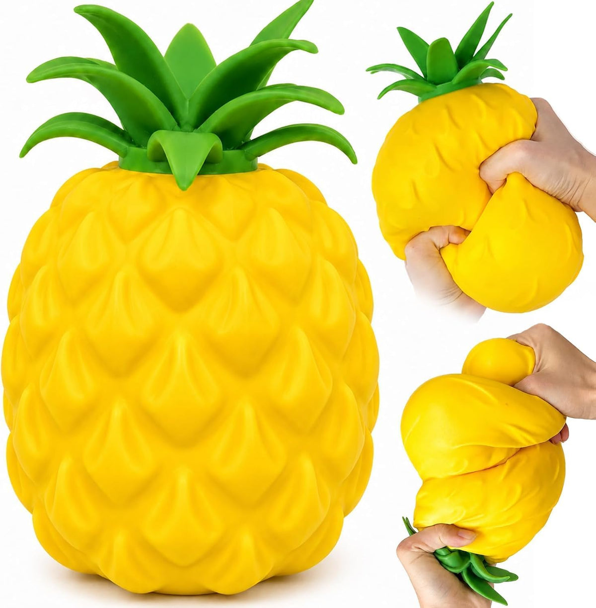 Large pineapple-shaped foam stress toy, a soft, flexible, and squeezable squishy toy, suitable for fun and relaxation