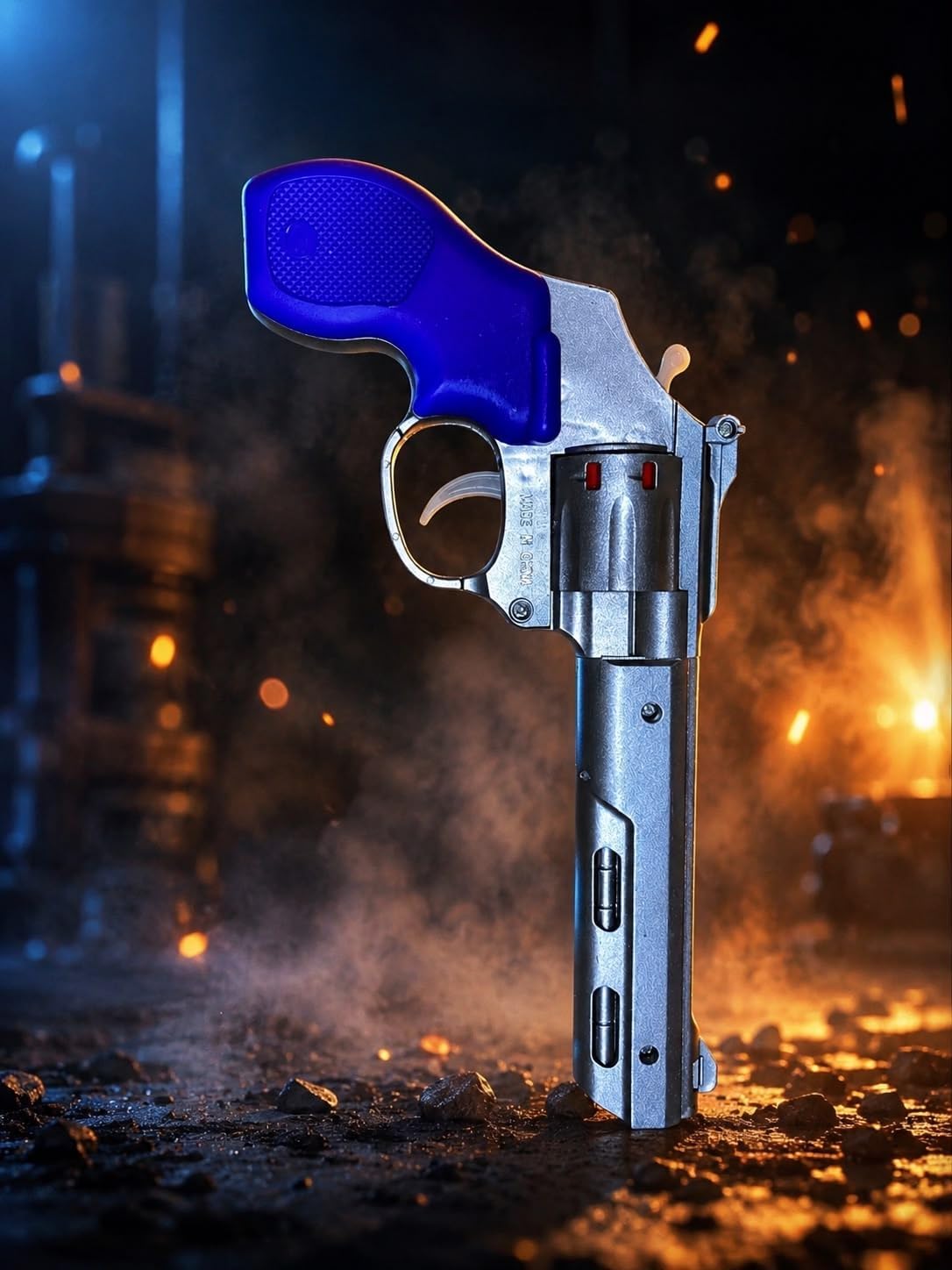 Interactive plastic cannon toy with bright colors
