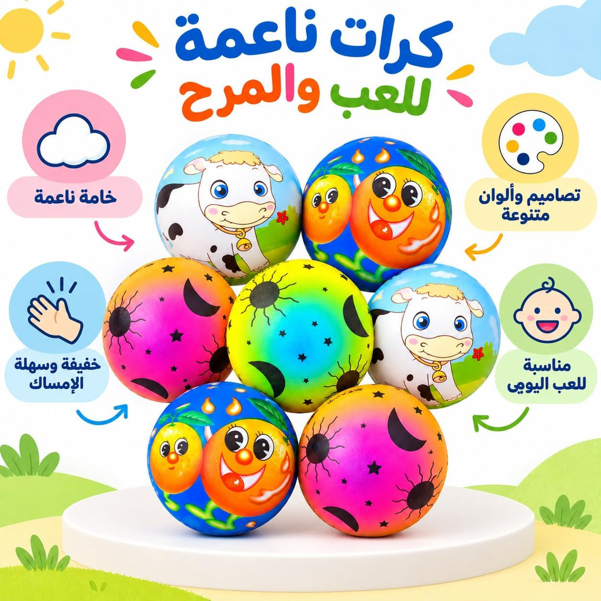Set of anti-stress foam balls (assorted)