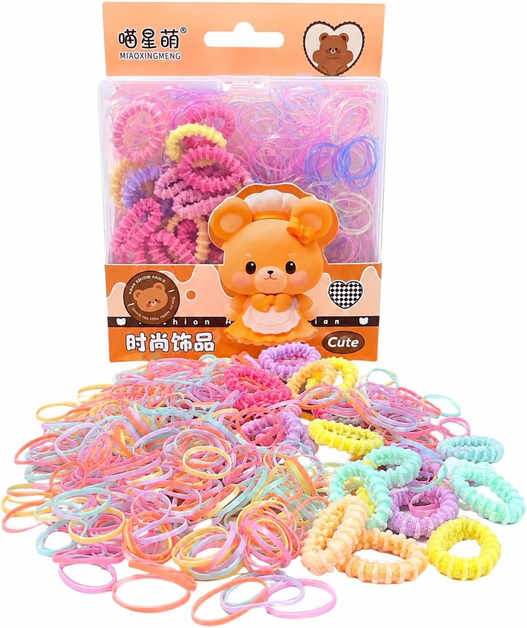 Set of colorful elastic hair ties from First Choice – a variety of styles, soft and highly flexible material, perfect for everyday use – value pack.