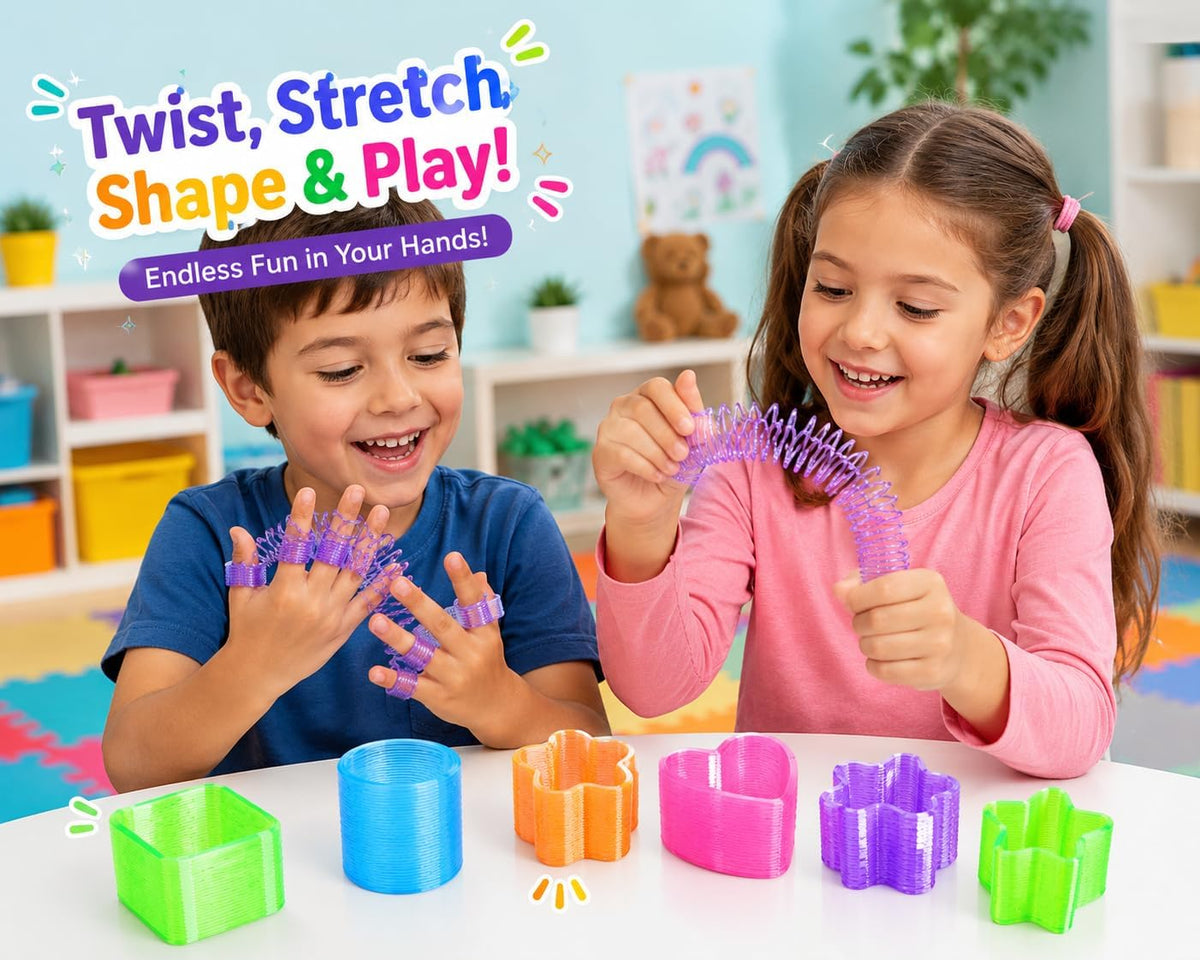 Colorful flexible plastic spring - 6 pieces