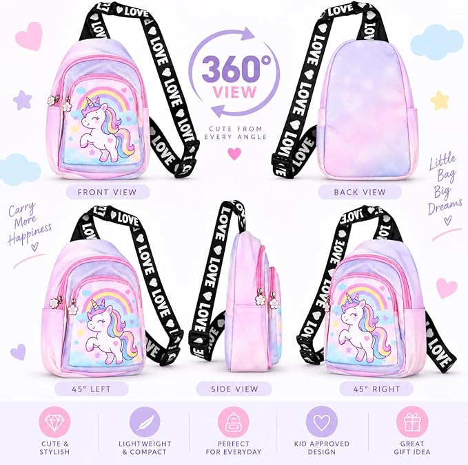 Kids' Unicorn Crossbody Bag 25×17 cm