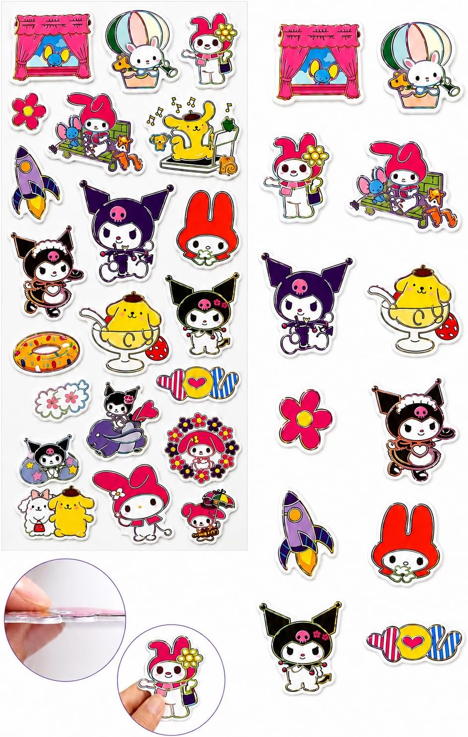 22-piece 3D cartoon stickers