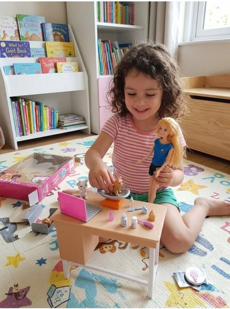 Pet veterinarian playset with exam desk and doll