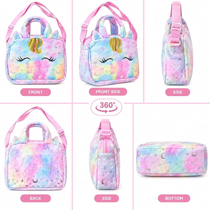 Girls' gradient shoulder bag with adjustable pink shoulder strap