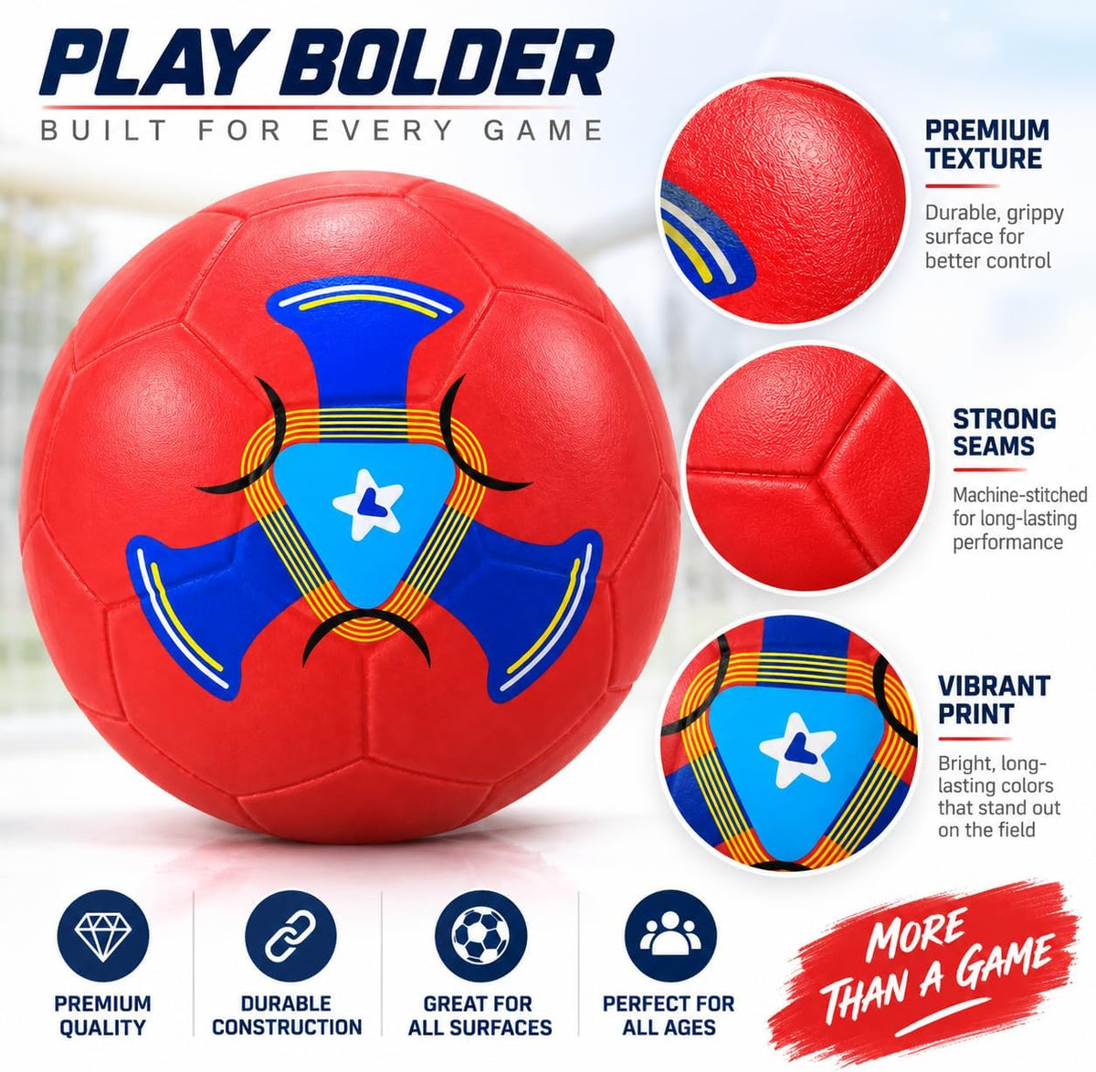 Professional waterproof synthetic leather soccer ball