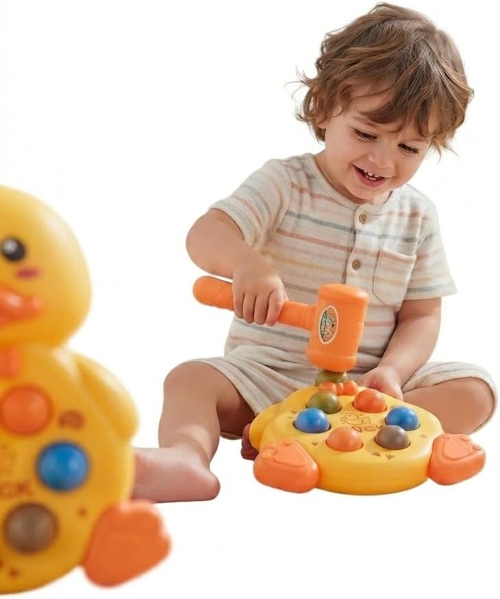 Interactive Educational Hammer and Duck Toy for Kids