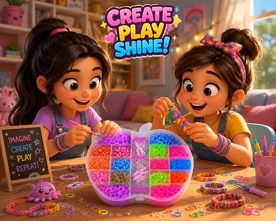 Rubber band bracelet making kit (assorted shapes)