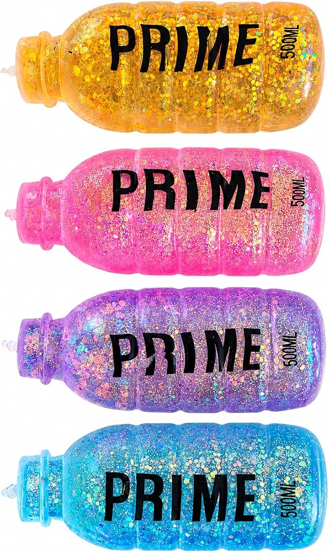 Sensory Squishy Toy for Stress and Anxiety Relief, Flexible Bottle Shape with Shiny Glitter - Soft Squishy and Sensory Toy for Focus and Relaxation for Kids and Adults, 1 Piece (Assorted Colors) - First Choice