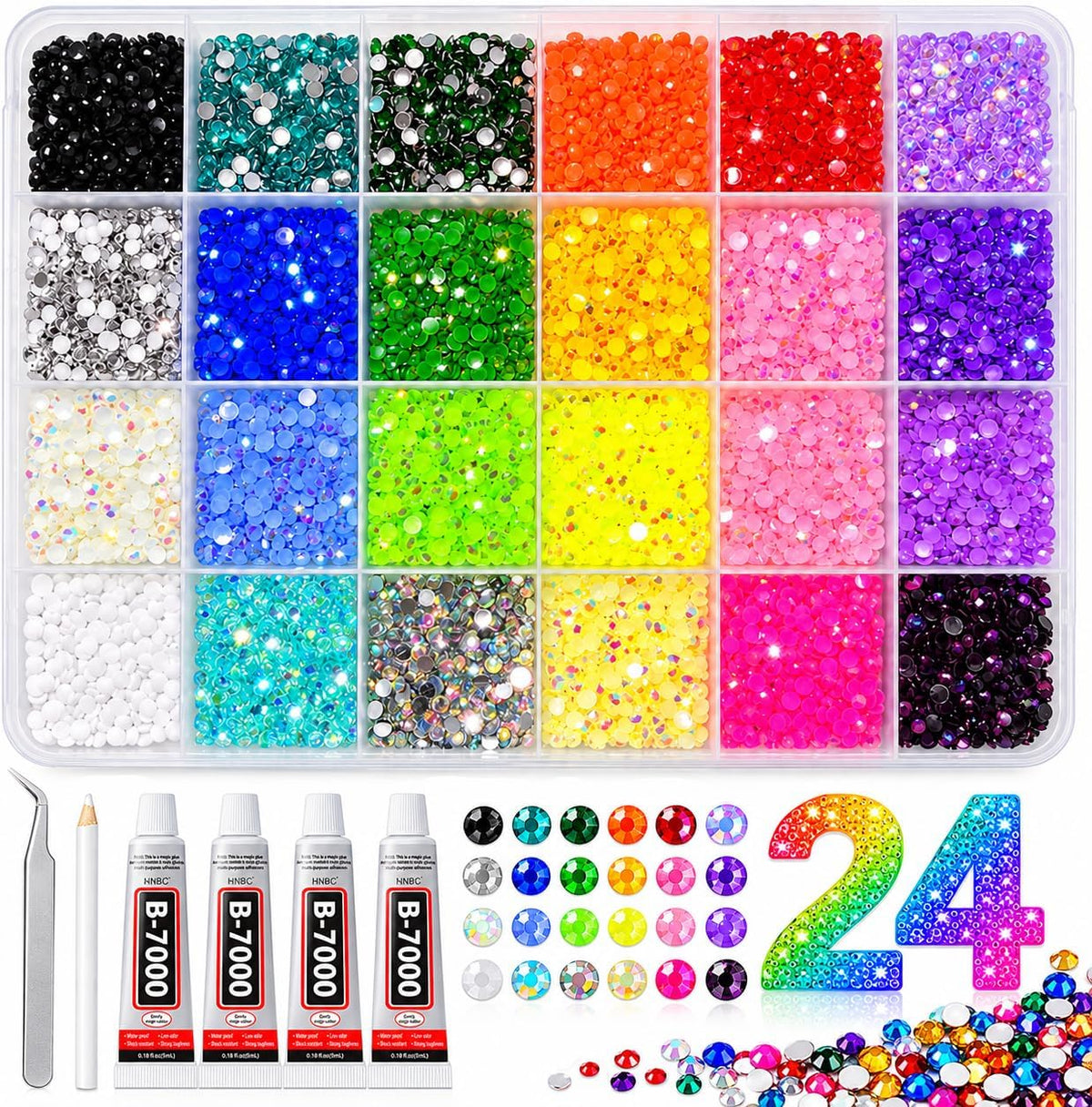 80,000-piece 3mm rhinestone set with 4 glues and setting tools