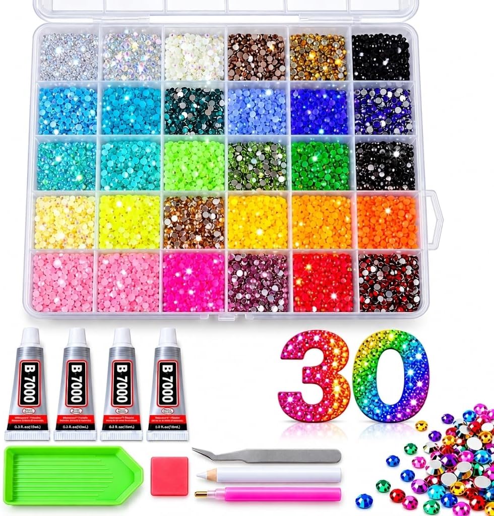 100,000-piece 3mm rhinestone bedazzling kit with application tools
