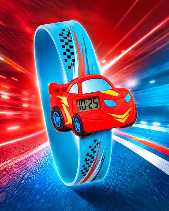 Kids' digital watch with a silicone wrap-around strap