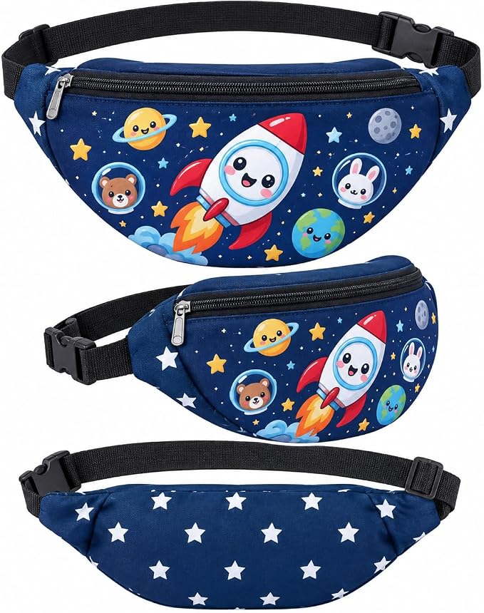 Cartoon-design shoulder and waist bag with an adjustable strap