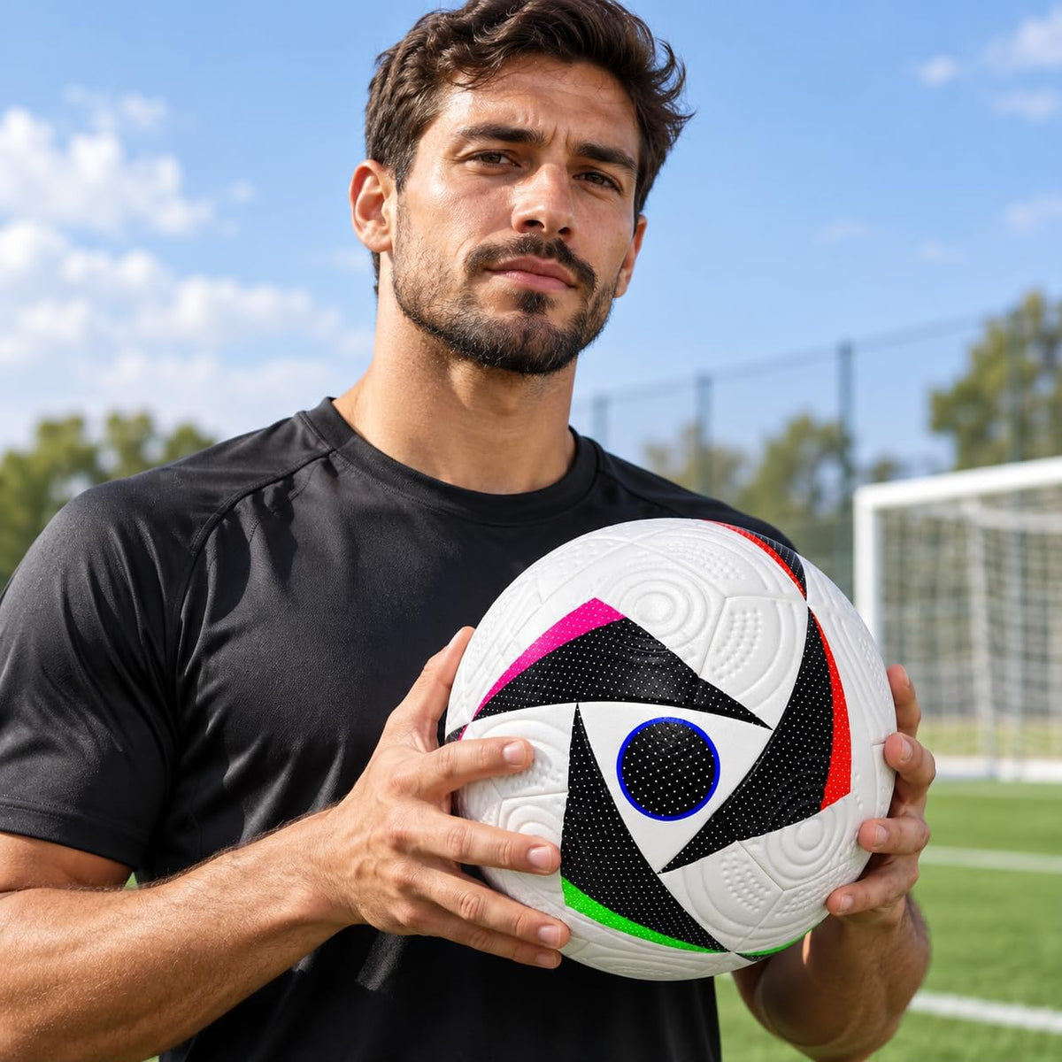 Professional-grade standard size football, water-resistant synthetic leather