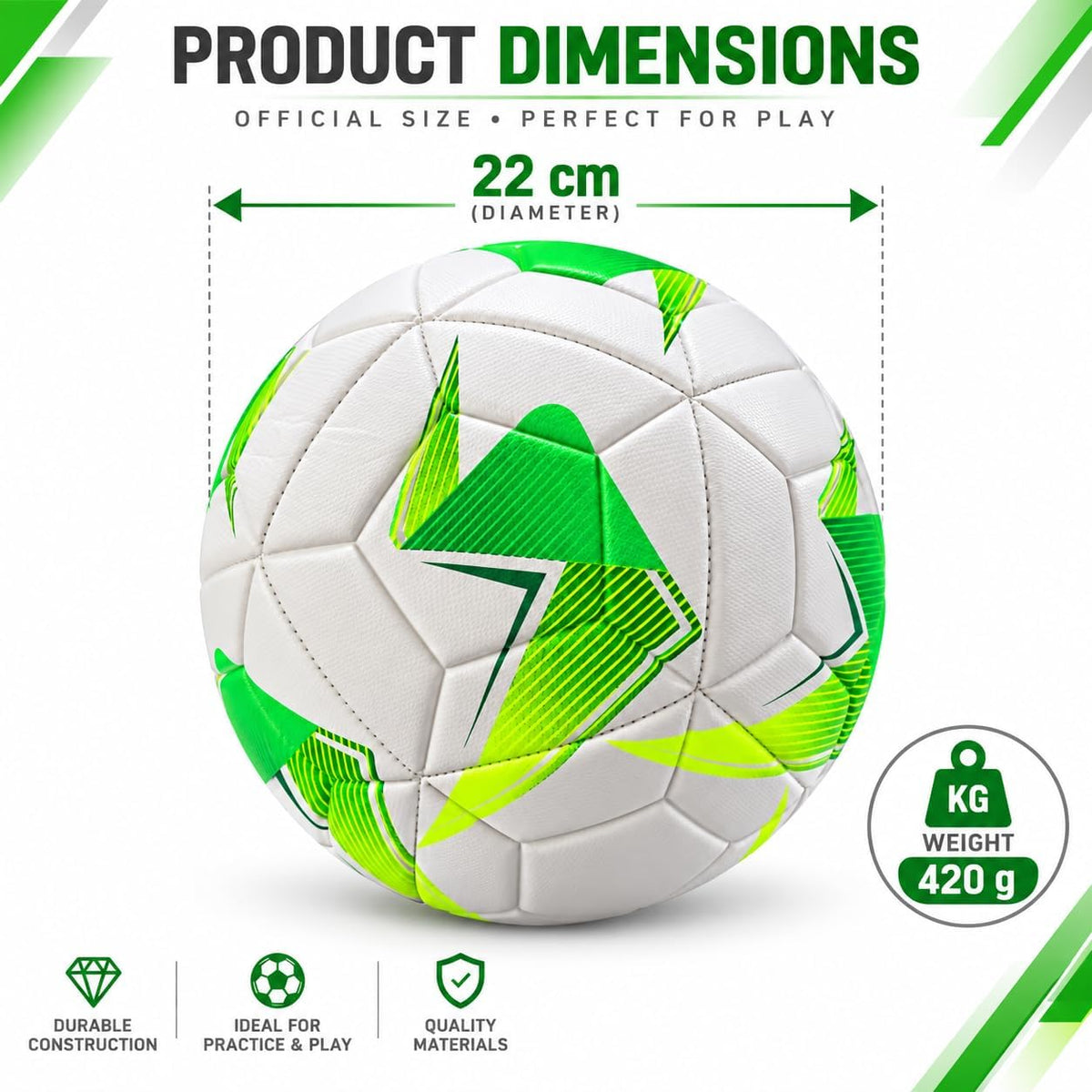 Professional soccer ball for training and matches