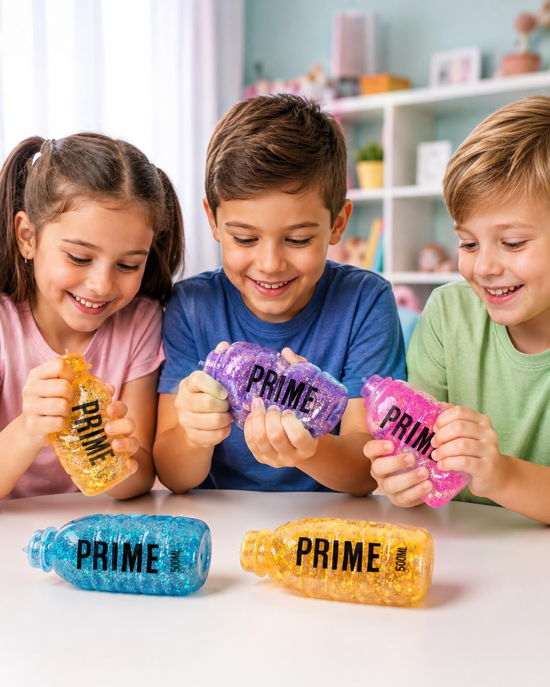 Sensory Squishy Toy for Stress and Anxiety Relief, Flexible Bottle Shape with Shiny Glitter - Soft Squishy and Sensory Toy for Focus and Relaxation for Kids and Adults, 1 Piece (Assorted Colors) - First Choice