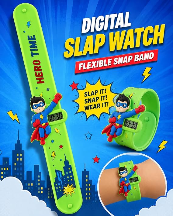 Children's digital silicone slap watch