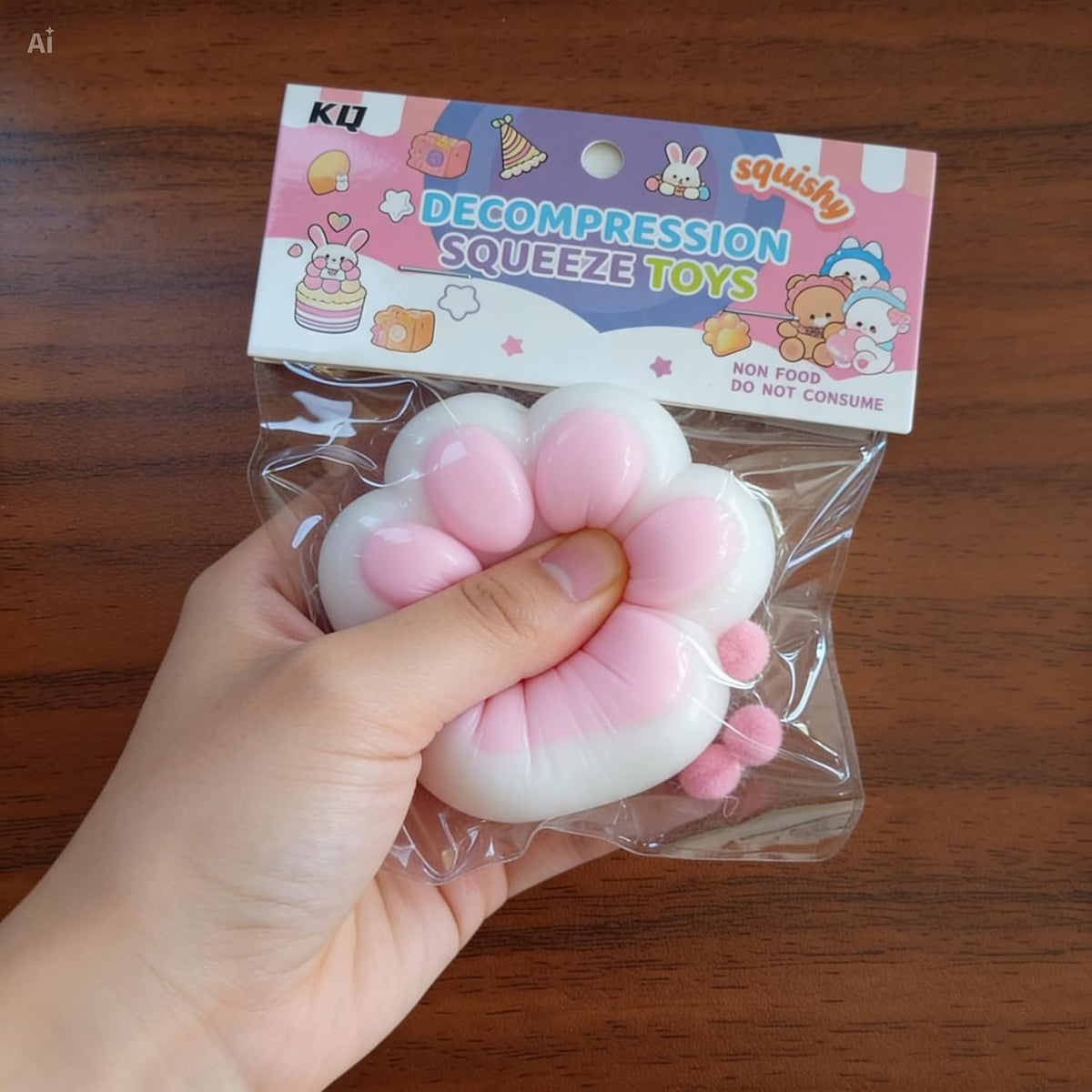 Cat paw-shaped squishy, 11x11 cm size
