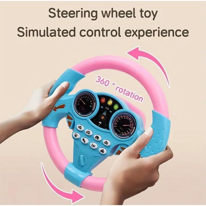 عجلة قيادة تفاعلية بتصميم واقعي ومحاكاة لقيادة السيارات مع قاعدة تثبيت شفط وأضواء وأصوات متعددة