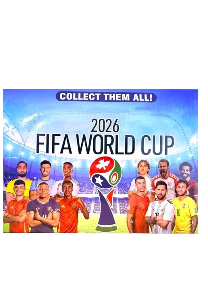 مجموعة بطاقات تداول لاعبي كرة القدم (كأس العالم 2026) - 24 بطاقة لامعة مميزة (3 مغلفات)